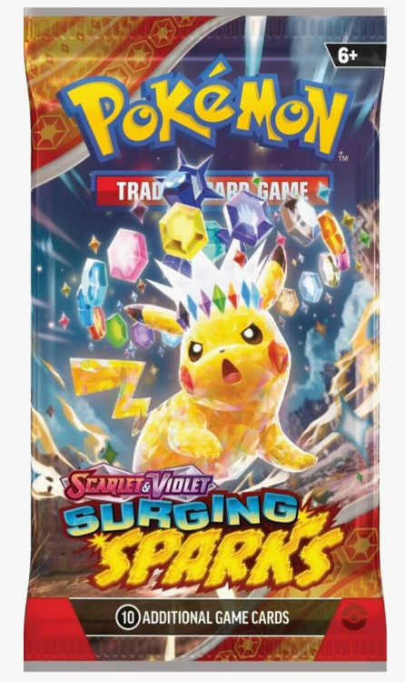 Pokemon Surging Sparks Single Booster Pack (10 Game Cards)