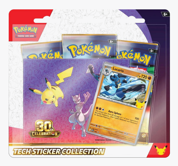 Pokémon 30th Celebration Tech Sticker Collection (Lucario)