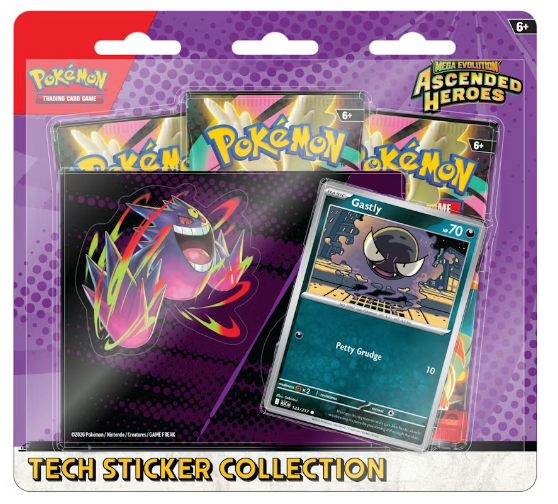 Pokémon Mega Evolution Ascended Heroes Gastly Tech Sticker Collection