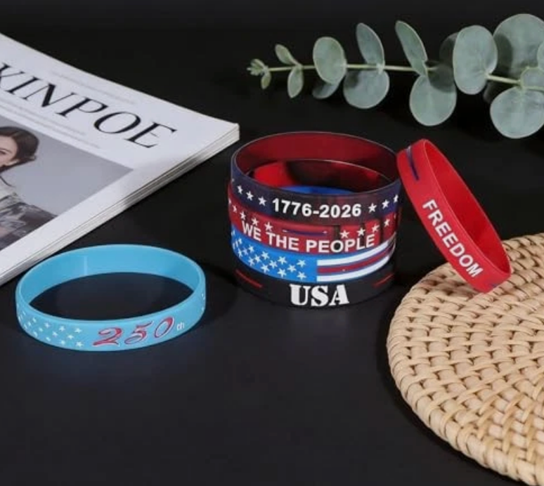 USA 250th Anniversary Bracelets Silicone Wristbands
